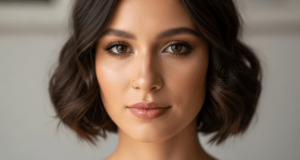 young woman with a perfectly shaped nose after non-surgical rhinoplasty